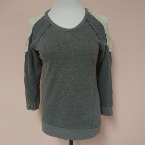 Grey open shoulder sweater